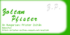 zoltan pfister business card
