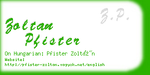 zoltan pfister business card